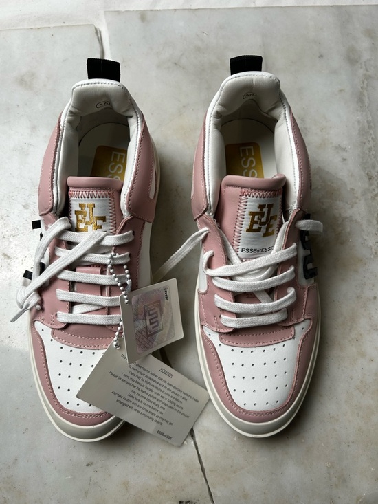 Esseutesse Shoes - ESSE Pink & White Low-Top Leather Sneakers made in Italy